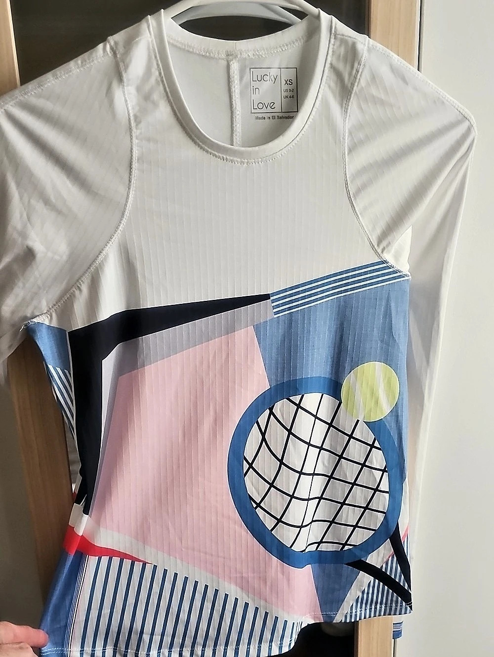 Lucky in Love Geometric Print Long Sleeve Tennis Set